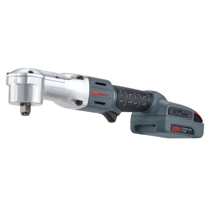 Grey and Silver Ingersoll Rand Ratchet Power Tool with red detailing and logo on the side, bare tool on a white background