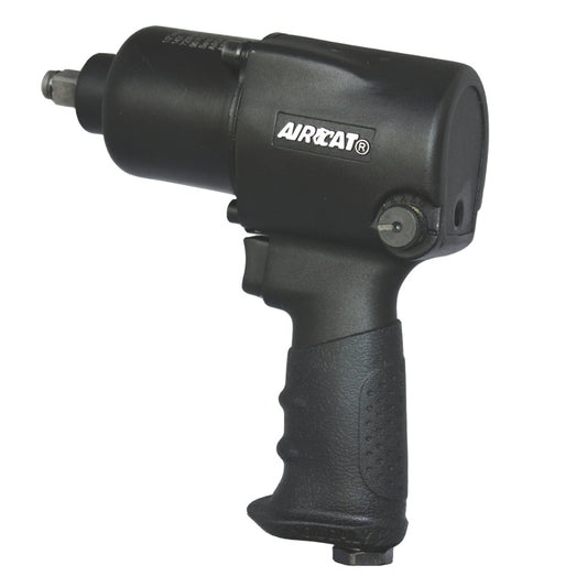 Black Aircat Impact Wrench Straight power tool, with logo on the side on a white background