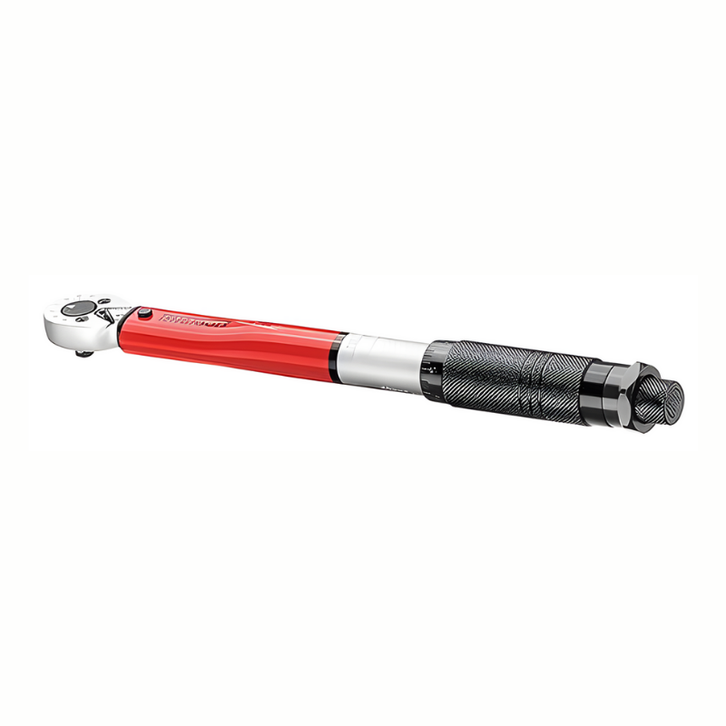 Red and Black Teng Tools 1/4" Torque Wrench, bare tool on a white background