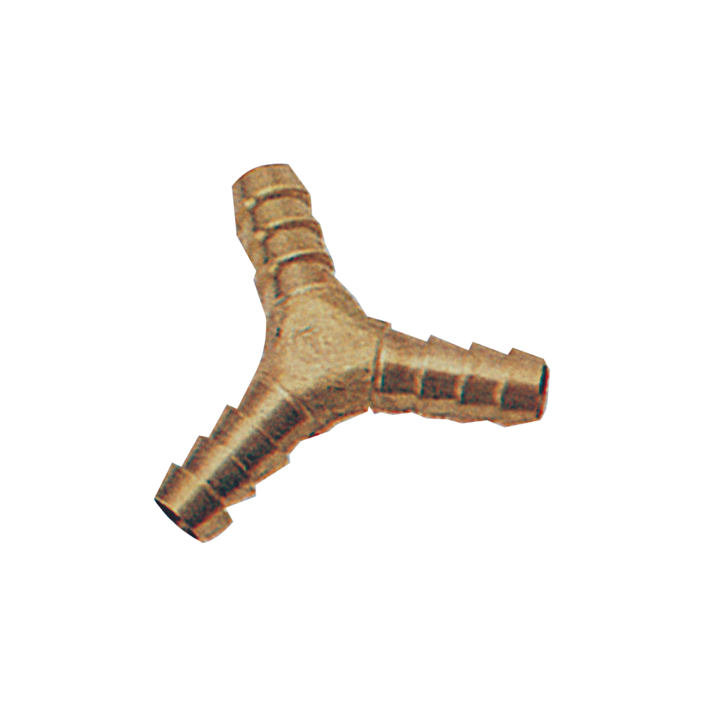 Brass Hose Tail Y Fitting on a white background