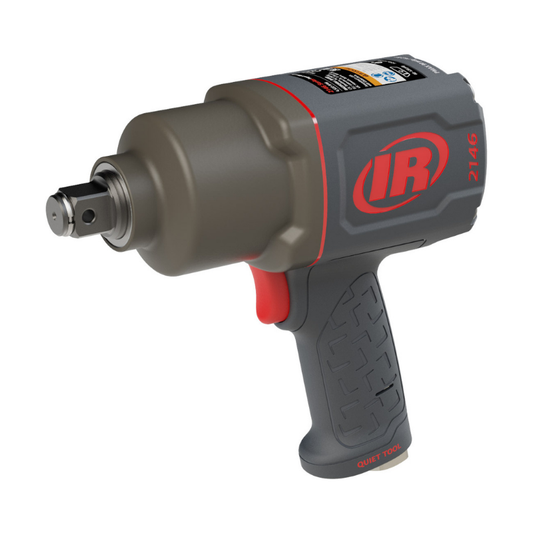 Grey Ingersoll Rand Max Series Pistol Impact Tool with red detailing and logo on the side bare tool on a white background