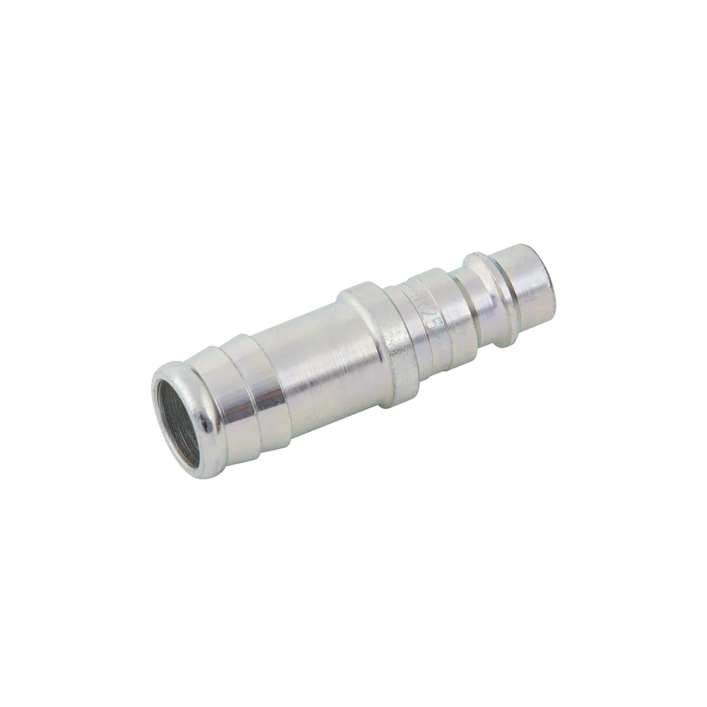 Silver Nickel Hose Tail Plug Steel Fitting on a white background