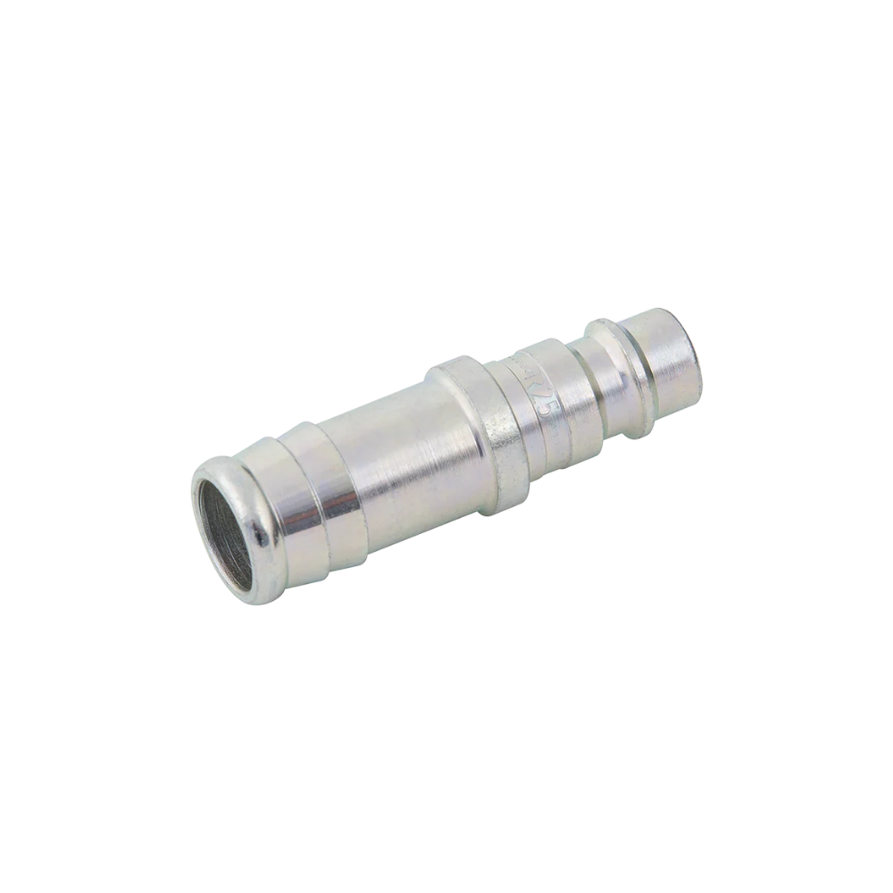Silver Nickel Hose Tail Plug Steel Fitting on a white background