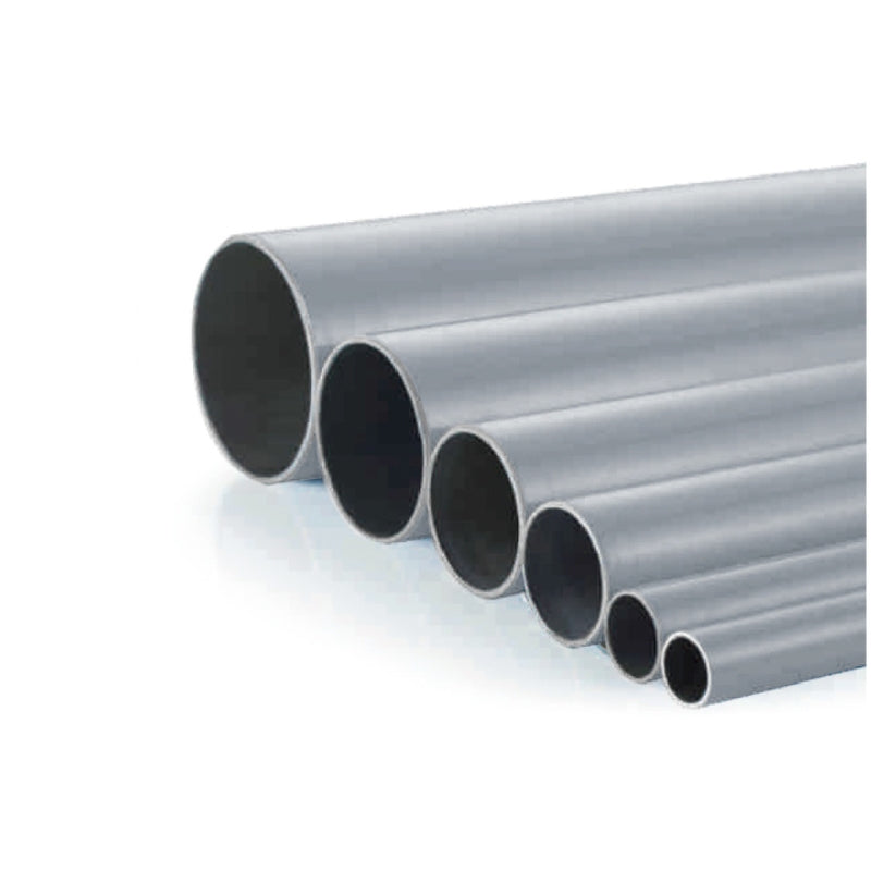 Green Aluminium Airpipe Plumbing Pipe on a white background, a few pipes are in a pile