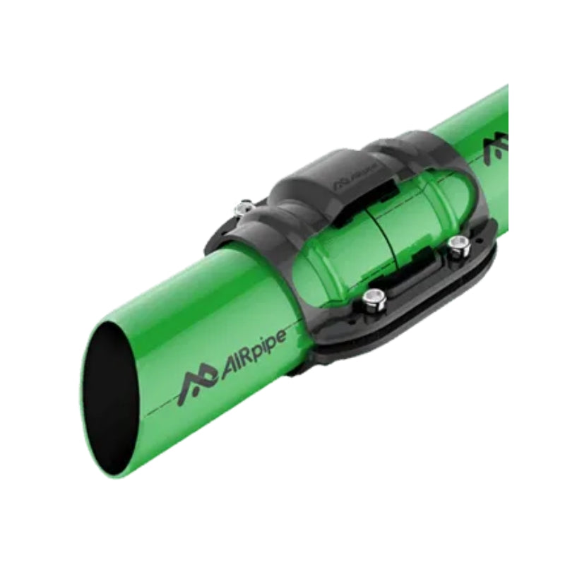 Grey Aluminium Airpipe Plumbing Pipe on a white background, a few pipes are in a pile