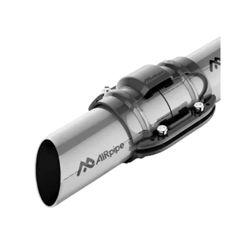 Green Aluminium Airpipe Plumbing Pipe on a white background, a few pipes are in a pile