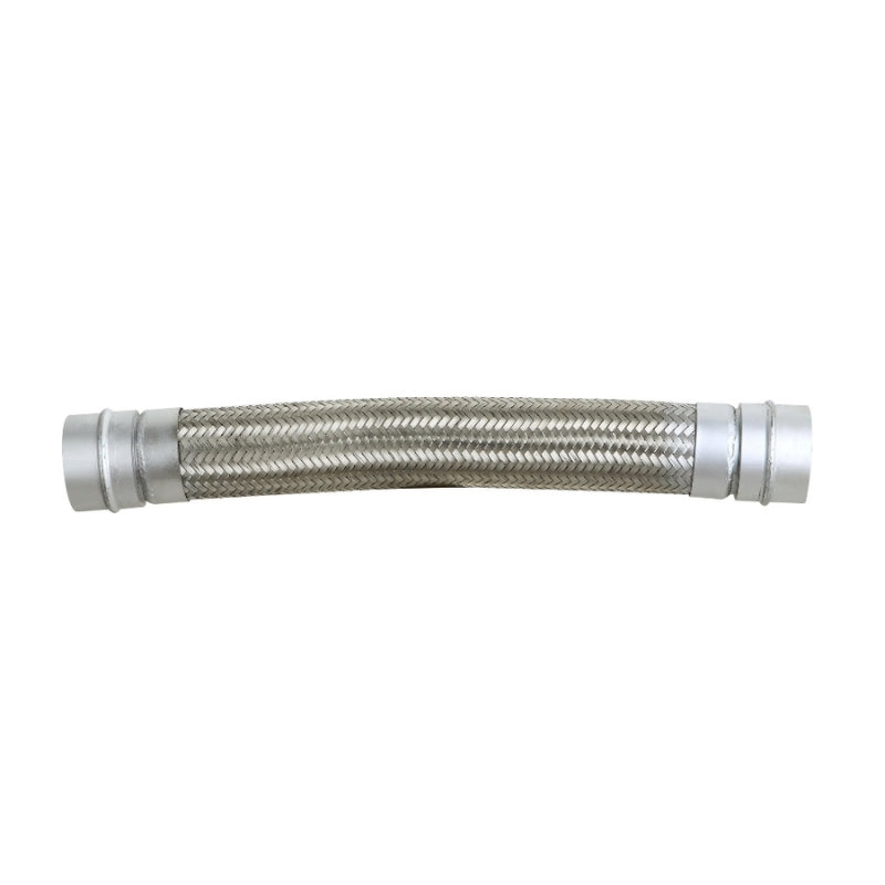 Silver Stainless Steel Airpipe Flexible Hose Connection hardware accessory, on a white background
