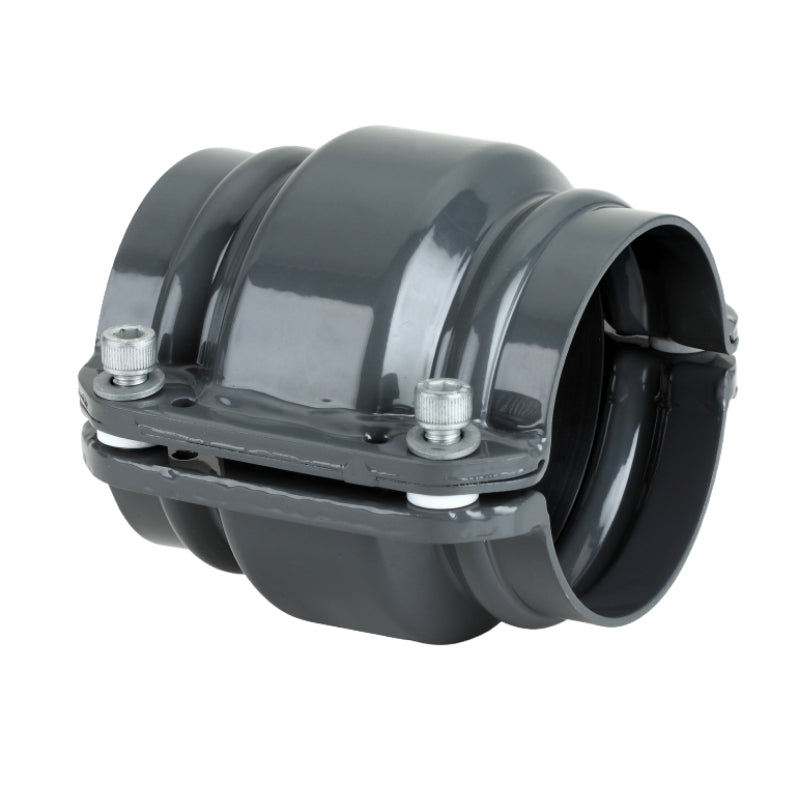 Grey Airpipe Pipe to Pipe Connector, plumbing fitting and support, on a white background