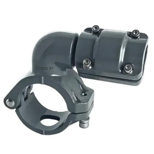 Grey Airpipe Aluminium Quick Drop, plumbing pipe connector fitting and support on a white background