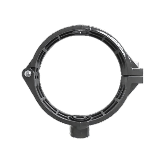 Grey Airpipe Aluminium Direct Female Thread Quick Drop, plumbing pipe connector fitting and support on a white background