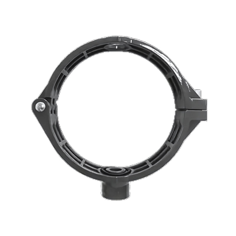 Grey Airpipe Aluminium Direct Female Thread Quick Drop, plumbing pipe connector fitting and support on a white background