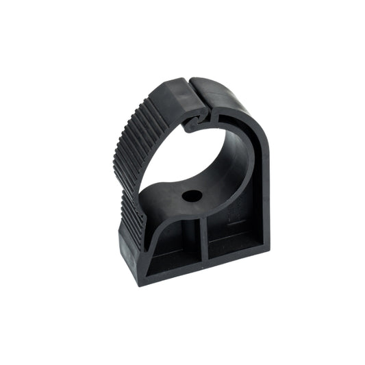 Black, Silver and Grey Airpipe Pipe Clip plumbing fixture fitting and support, on a white background