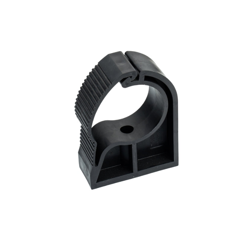 Black, Silver and Grey Airpipe Pipe Clip plumbing fixture fitting and support, on a white background