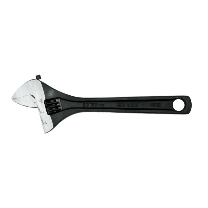 Teng Tools Adjustable Wrench with black handle, bare tool on a white background