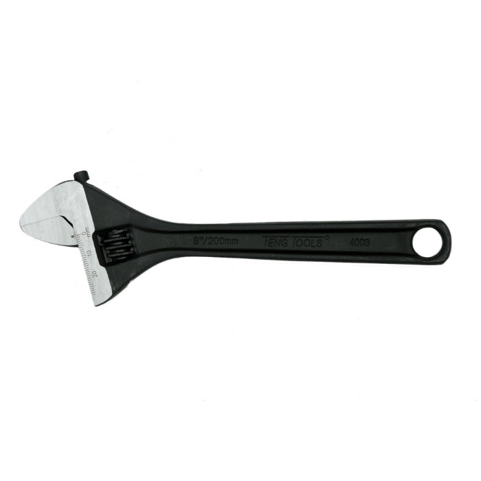 Teng Tools Adjustable Wrench with black handle, bare tool on a white background