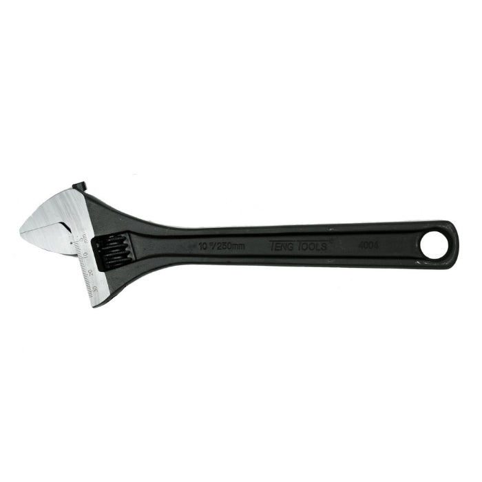 Teng Tools Adjustable Wrench with black handle, bare tool on a white background