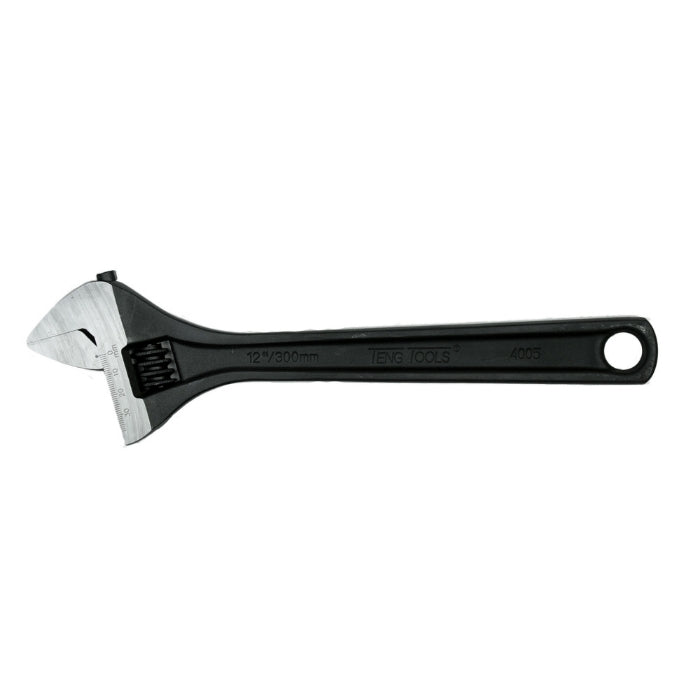 Teng Tools Adjustable Wrench with black handle, bare tool on a white background