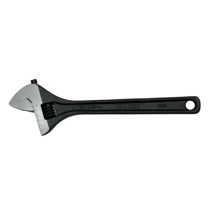 Teng Tools Adjustable Wrench with black handle, bare tool on a white background