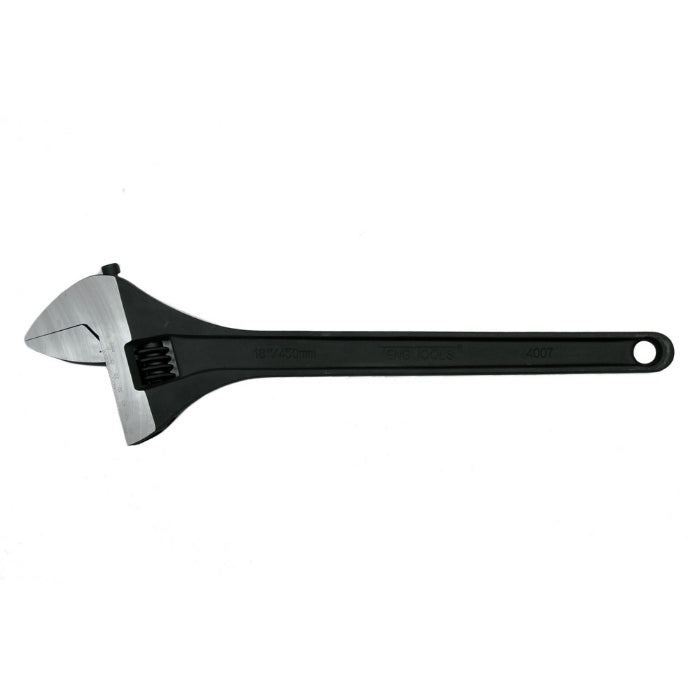 Teng Tools Adjustable Wrench with black handle, bare tool on a white background