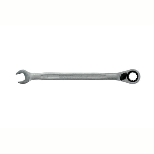 Silver Teng Tools Combination Spanner with engraving of the tool details on the side, bare tool on a white background