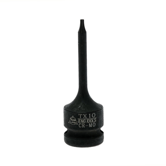 Black Teng Tools 1/2" TX Impact Socket with engraving of tool details on the side, bare tool on a white background
