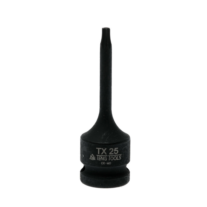 Black Teng Tools 1/2" TX Impact Socket with engraving of tool details on the side, bare tool on a white background