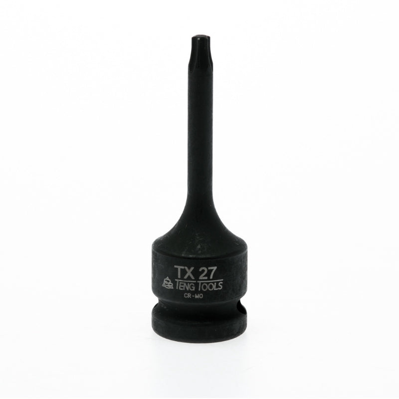 Black Teng Tools 1/2" TX Impact Socket with engraving of tool details on the side, bare tool on a white background