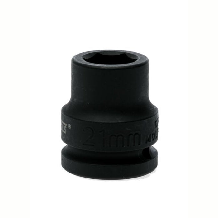 Black Teng Tools 3/4" Hex Impact Socket with engraving of tool details on the side, bare tool on a white background