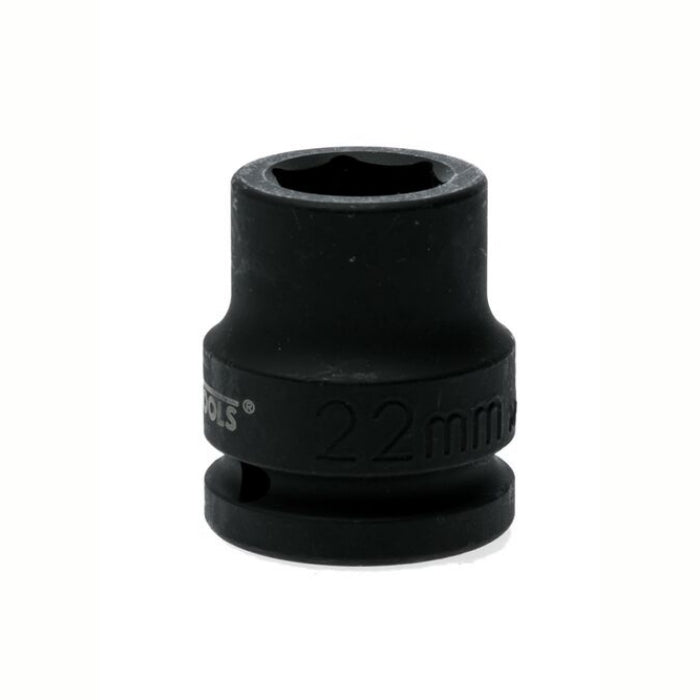 Black Teng Tools 3/4" Hex Impact Socket with engraving of tool details on the side, bare tool on a white background