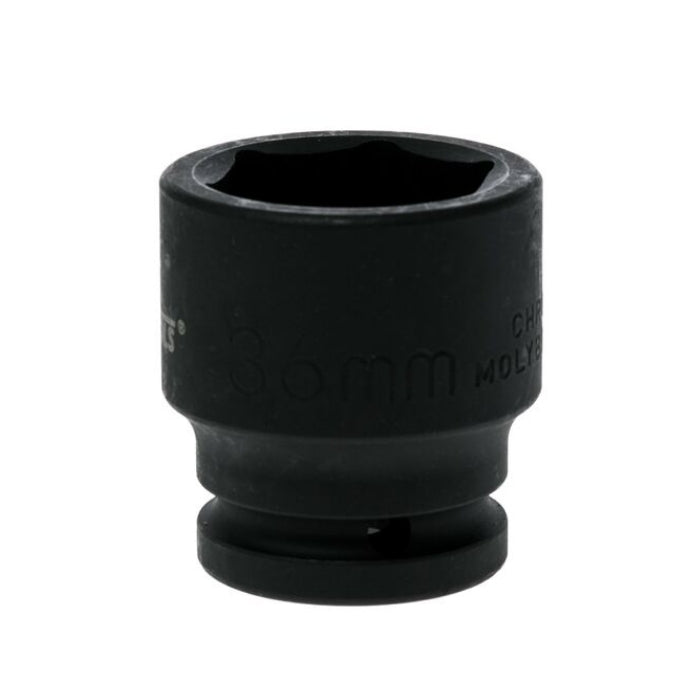 Black Teng Tools 3/4" Hex Impact Socket with engraving of tool details on the side, bare tool on a white background