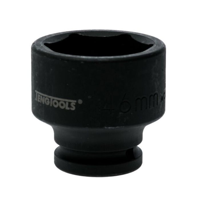 Black Teng Tools 3/4" Hex Impact Socket with engraving of tool details on the side, bare tool on a white background