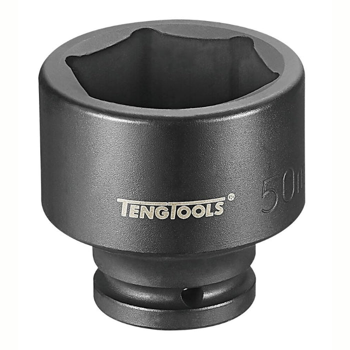 Black Teng Tools 3/4" Hex Impact Socket with engraving of tool details on the side, bare tool on a white background