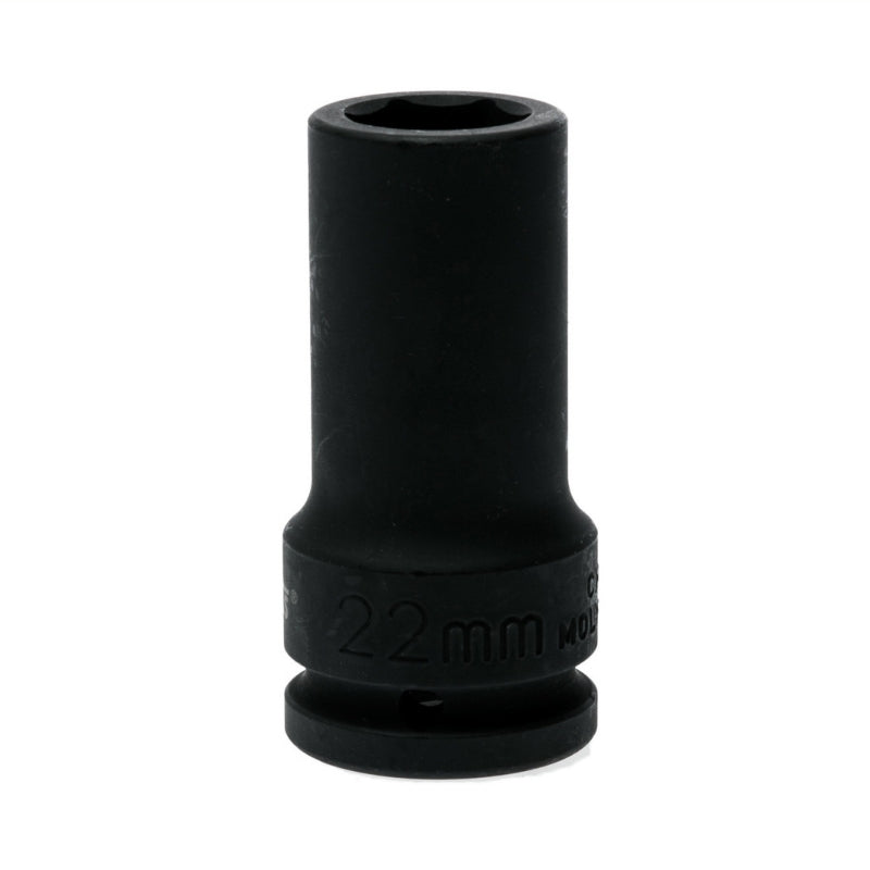 Black Teng Tools 3/4" Deep Impact Socket with engraving of tool details on the side, bare tool on a white background