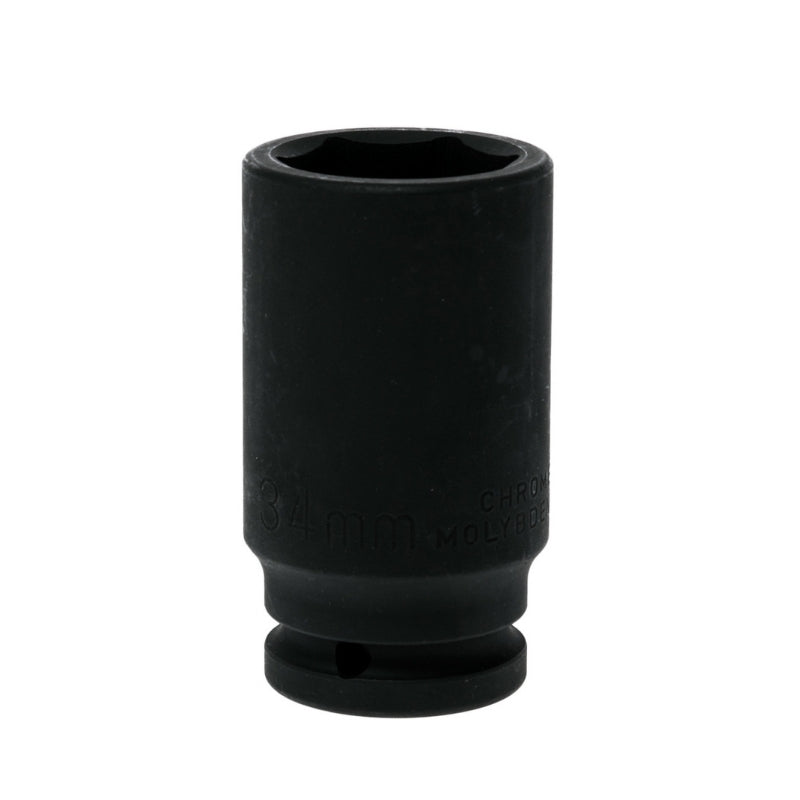 Black Teng Tools 3/4" Deep Impact Socket with engraving of tool details on the side, bare tool on a white background