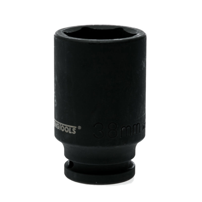 Black Teng Tools 3/4" Deep Impact Socket with engraving of tool details on the side, bare tool on a white background