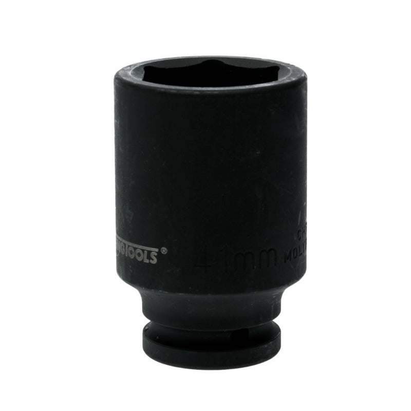 Black Teng Tools 3/4" Deep Impact Socket with engraving of tool details on the side, bare tool on a white background