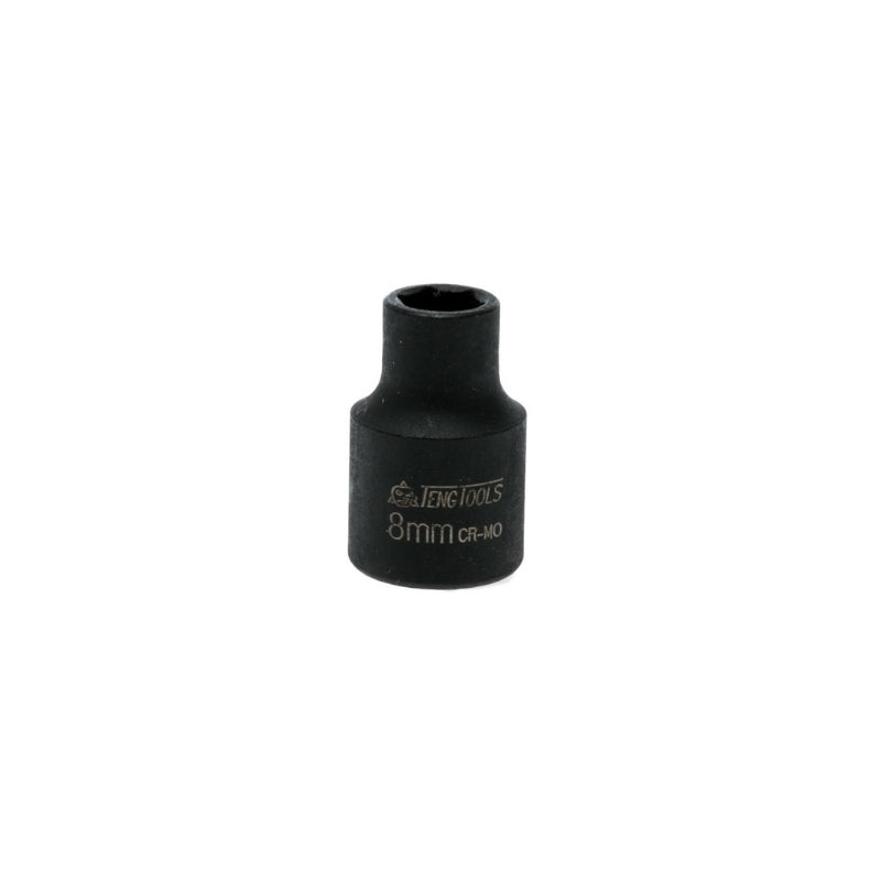 Black Teng Tools 3/8" Impact Socket with engraving of tool details on the side, bare tool
