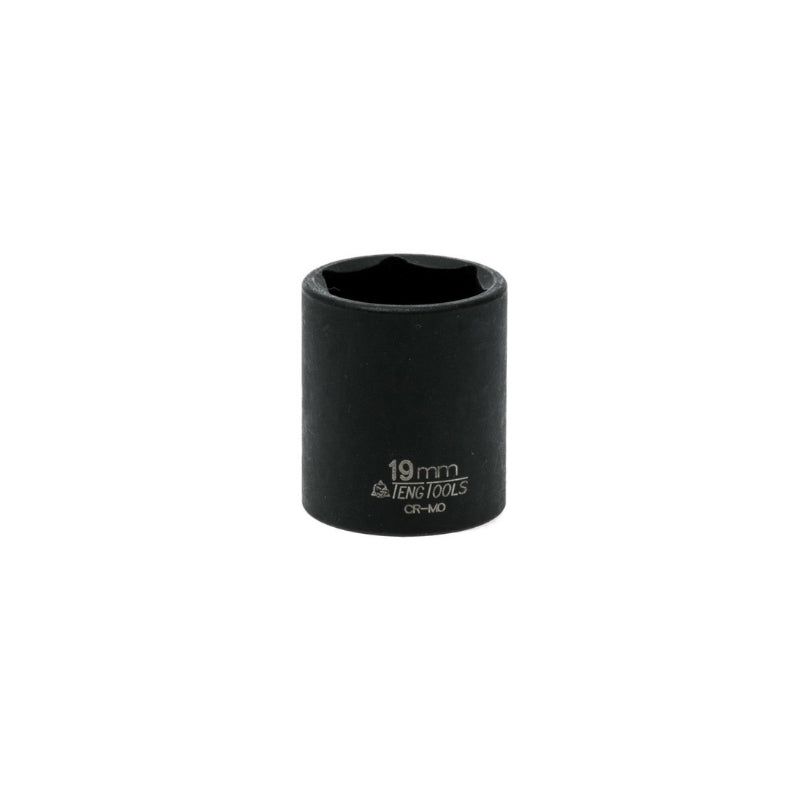 Black Teng Tools 3/8" Impact Socket with engraving of tool details on the side, bare tool on a white background
