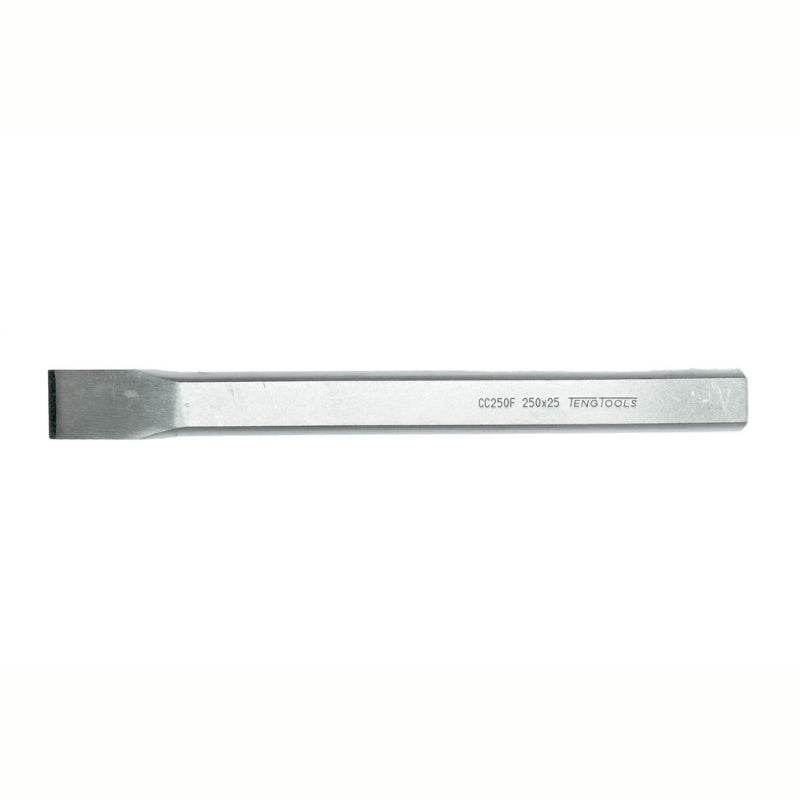 Silver Teng Tools Flat Cold Chisel with engraving of tool details on the side,