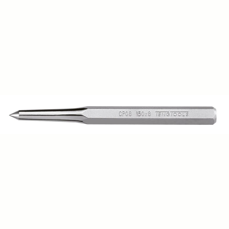 Silver Teng Tools Centre Punch with engraving of tool details on the side,