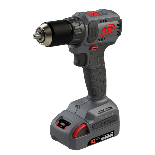 Grey and Black Ingersoll Rand Power Drill, with red logo and detailing, bare tool on a white background