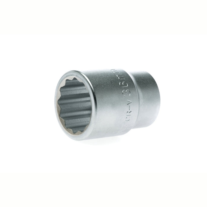 Silver Teng Tools 1" Socket 12 Point with engraving of tool details on the side, bare tool