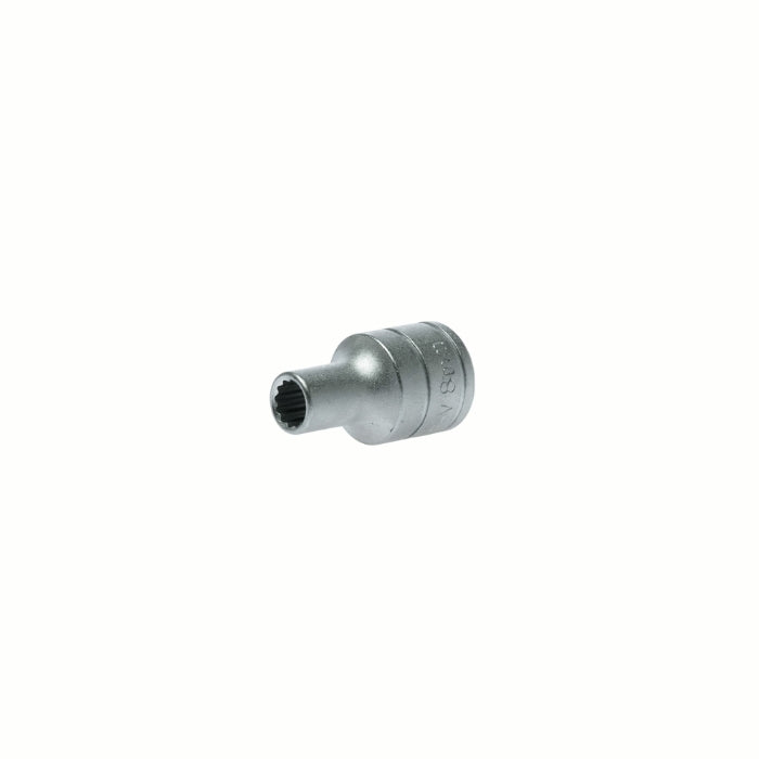 Silver Teng Tools 1/2" Socket 12 Point with engraving of tool details on the side, bare tool