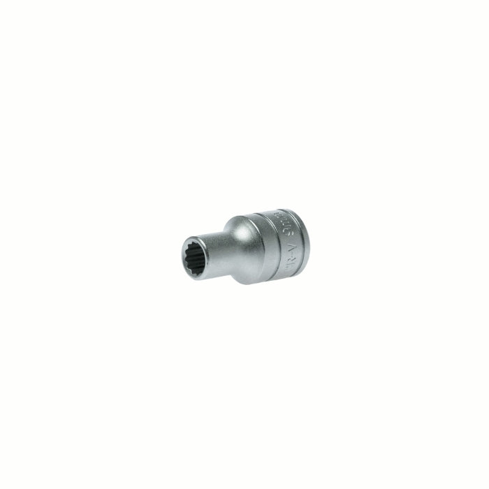 Silver Teng Tools 1/2" Socket 12 Point with engraving of tool details on the side, bare tool on a white background