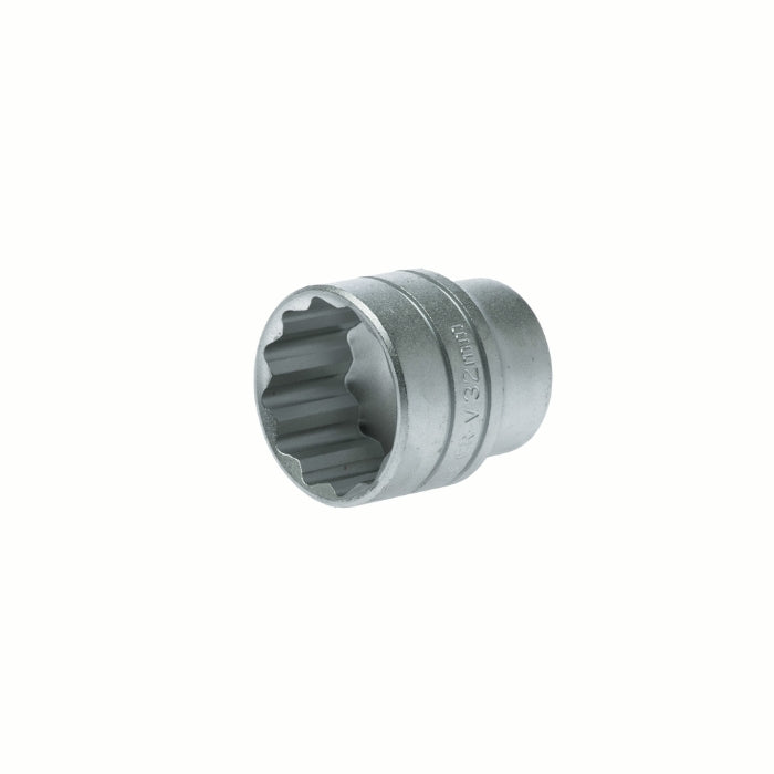 Silver Teng Tools 1/2" Socket 12 Point with engraving of tool details on the side, bare tool