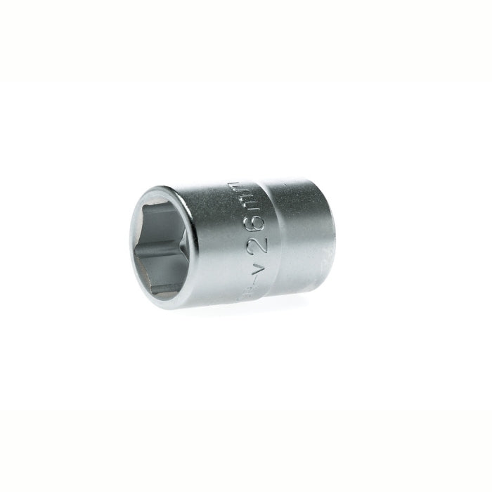 Silver Teng Tools 3/4" Socket 6 Point with engraving of tool details on the side, bare tool on a white background