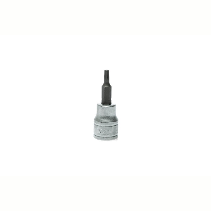 Silver and Black Teng Tools 3/8" Bit Socket with engraving of the tool details on the side, bare tool