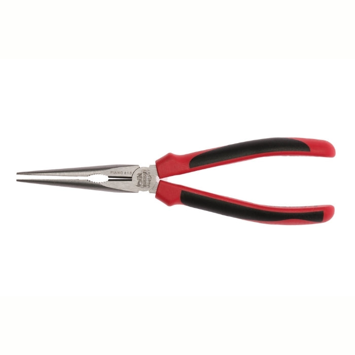 Teng Tools Long Nose Pliers with red handle, on a white background