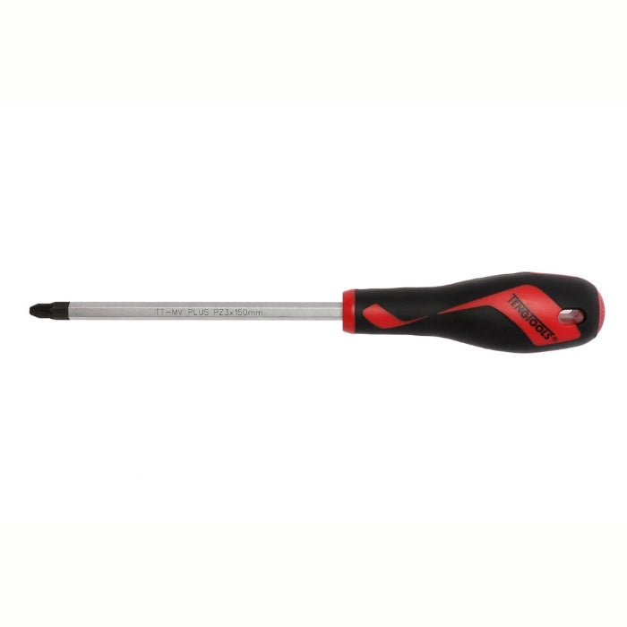 Teng Tools PZ Screwdriver with red and black handle on a white background