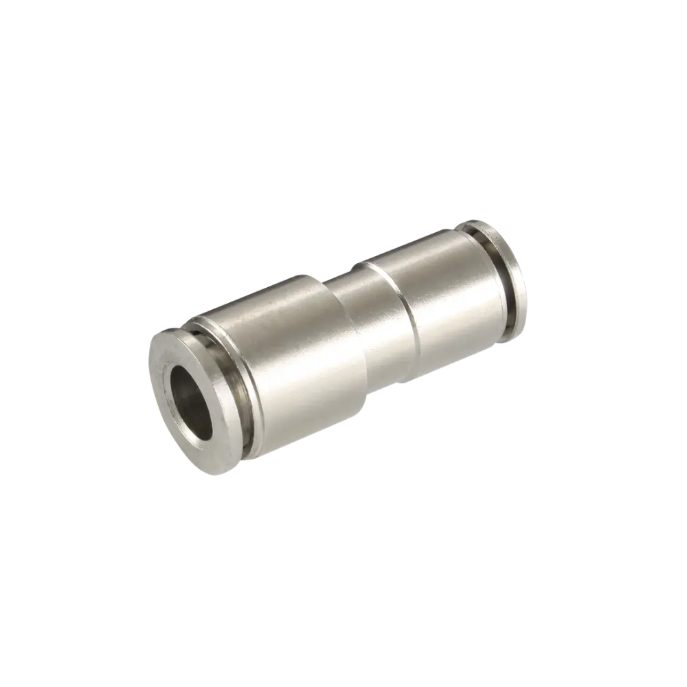 Silver Nickel Unequal Straight Fitting on a white background